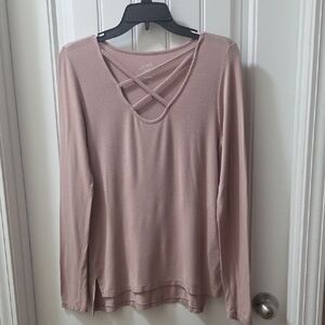 Pink Rose Mauve Long Sleeve Top